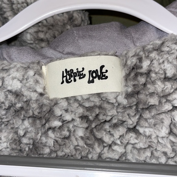 Hippie Love Sherpa zip up hoodie - Picture 3 of 4